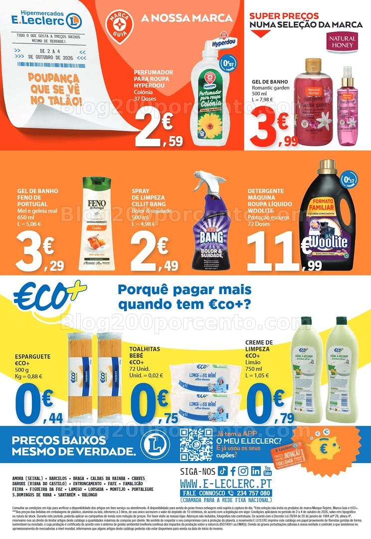Antevisão Folheto E-LECLERC Promoções Fim de Semana - 2 a 4 outubro